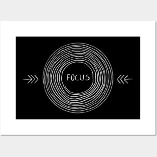 Focus white Posters and Art